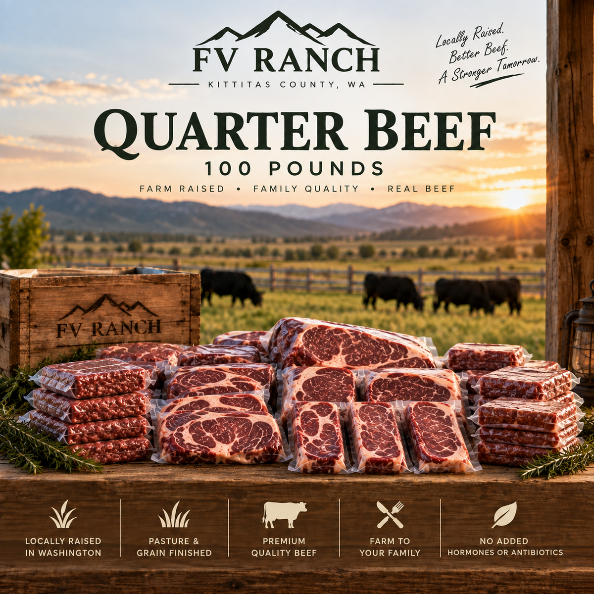 Quarter Beef - 100 pounds
