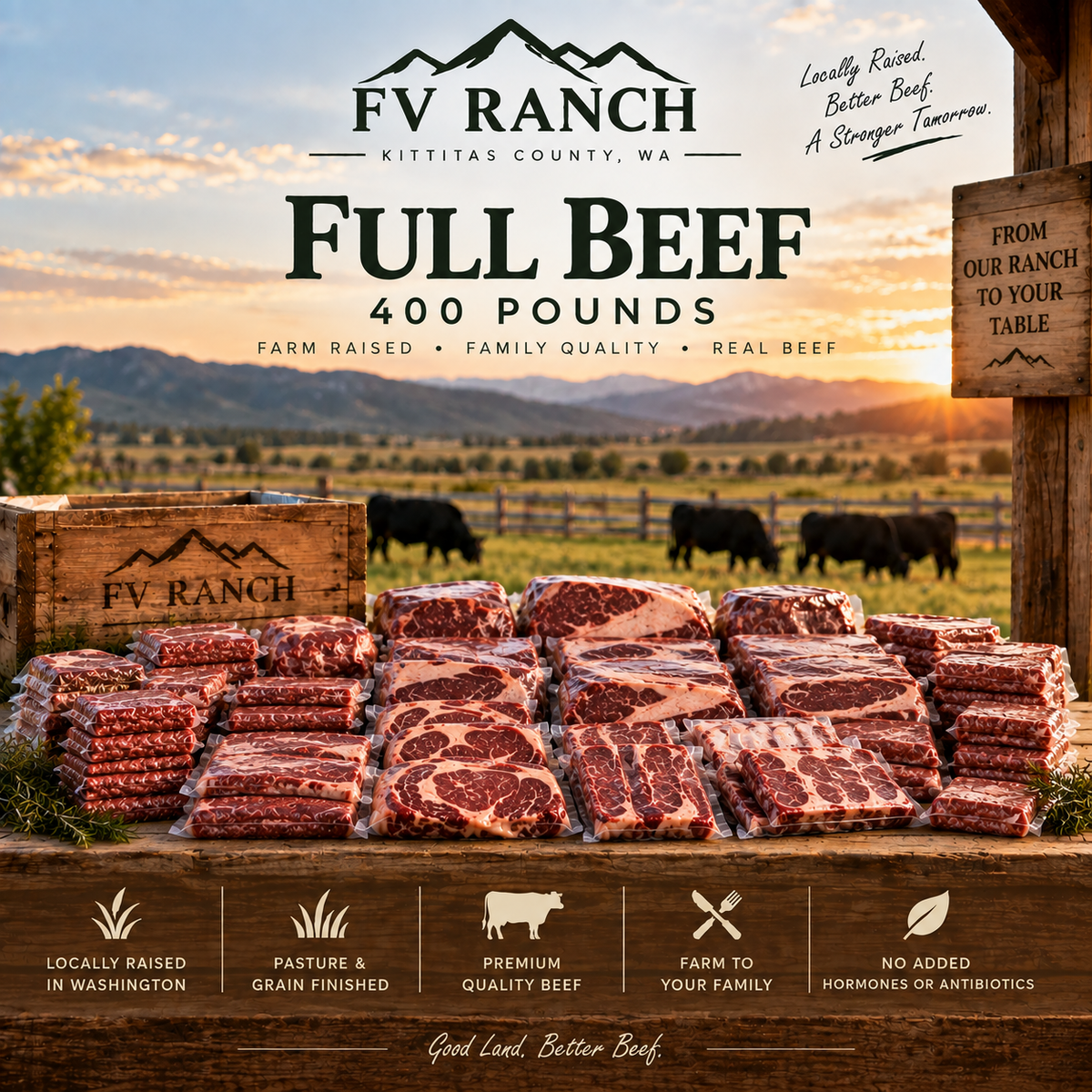 Whole Beef - 400 Pounds